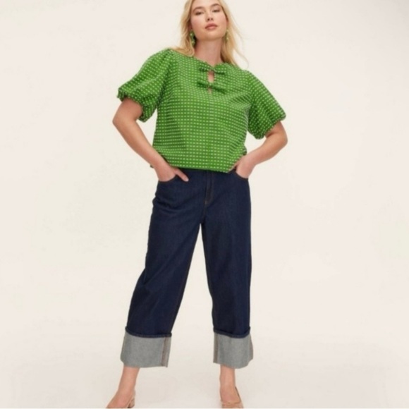 NWT Kate Spade high rise wide leg cuff Women's Jeans size 22 plus size. - Picture 2 of 6